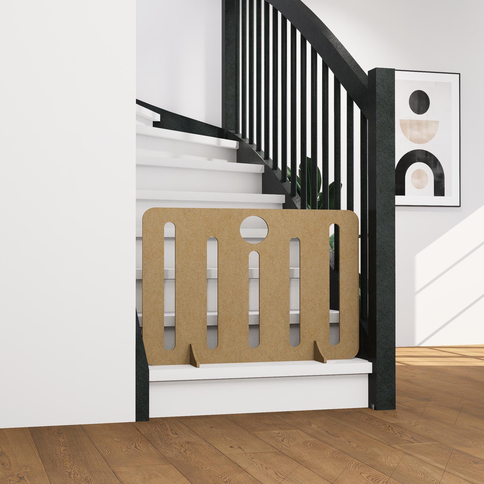 Free Standing Wooden Pet Gate for Large Small Dogs – Sausage Dog Stopper  for Stairs, Doorways, Entryways – Dog Lover Gift