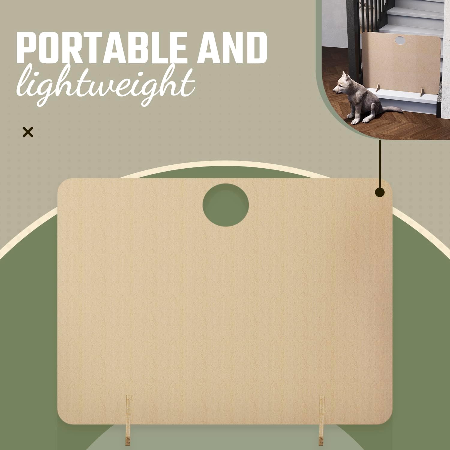 Freestanding Dog Stopper - Wooden Dog Barrier for Home, Stairs, and Doorways