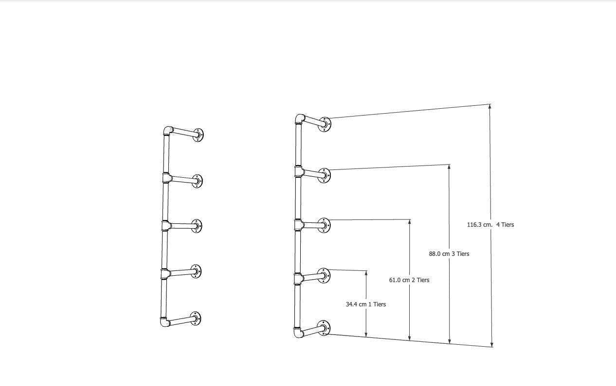 Multi-Tier White Pipe Shelf – Scandi Kitchen Shelving