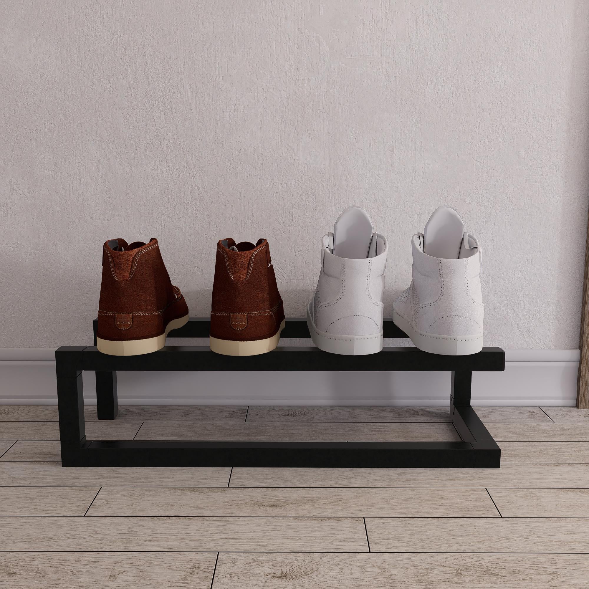Metal Shoe Rack – Minimalist Steel Sneaker Stand