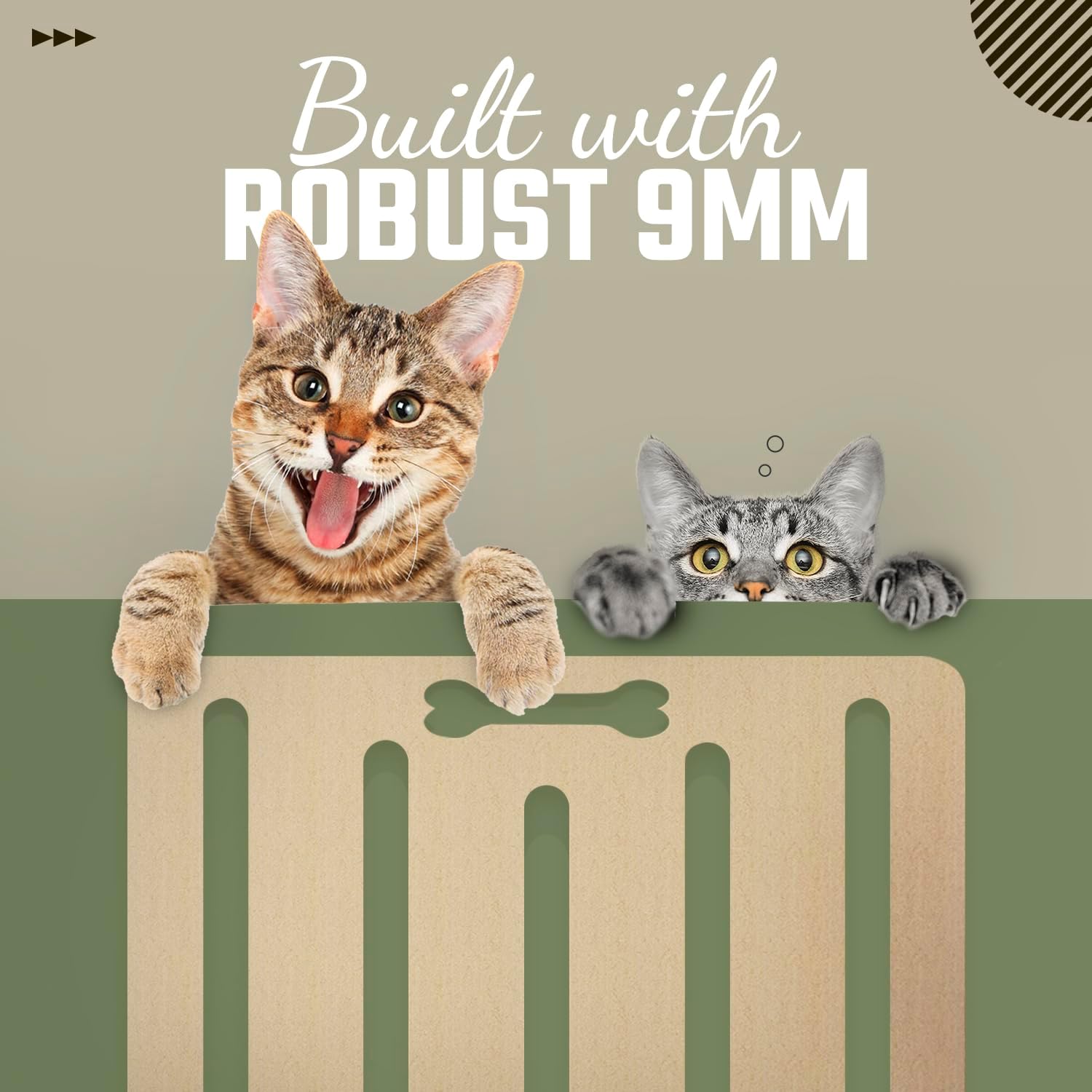 Freestanding Dog Stopper - Wooden Dog Barrier for Home, Stairs, and Doorways - Pet Barrier for Indoor - Wooden Pet Stopper with on Drill Dog Gate