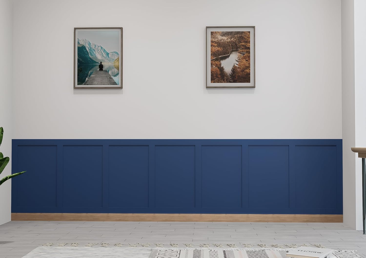 10 PACK Wall Panelling Kit Shaker Style 5PCS 100cm + 5PCS 50cm MDF Slats strips Moisture-Resistant Paintable HDF