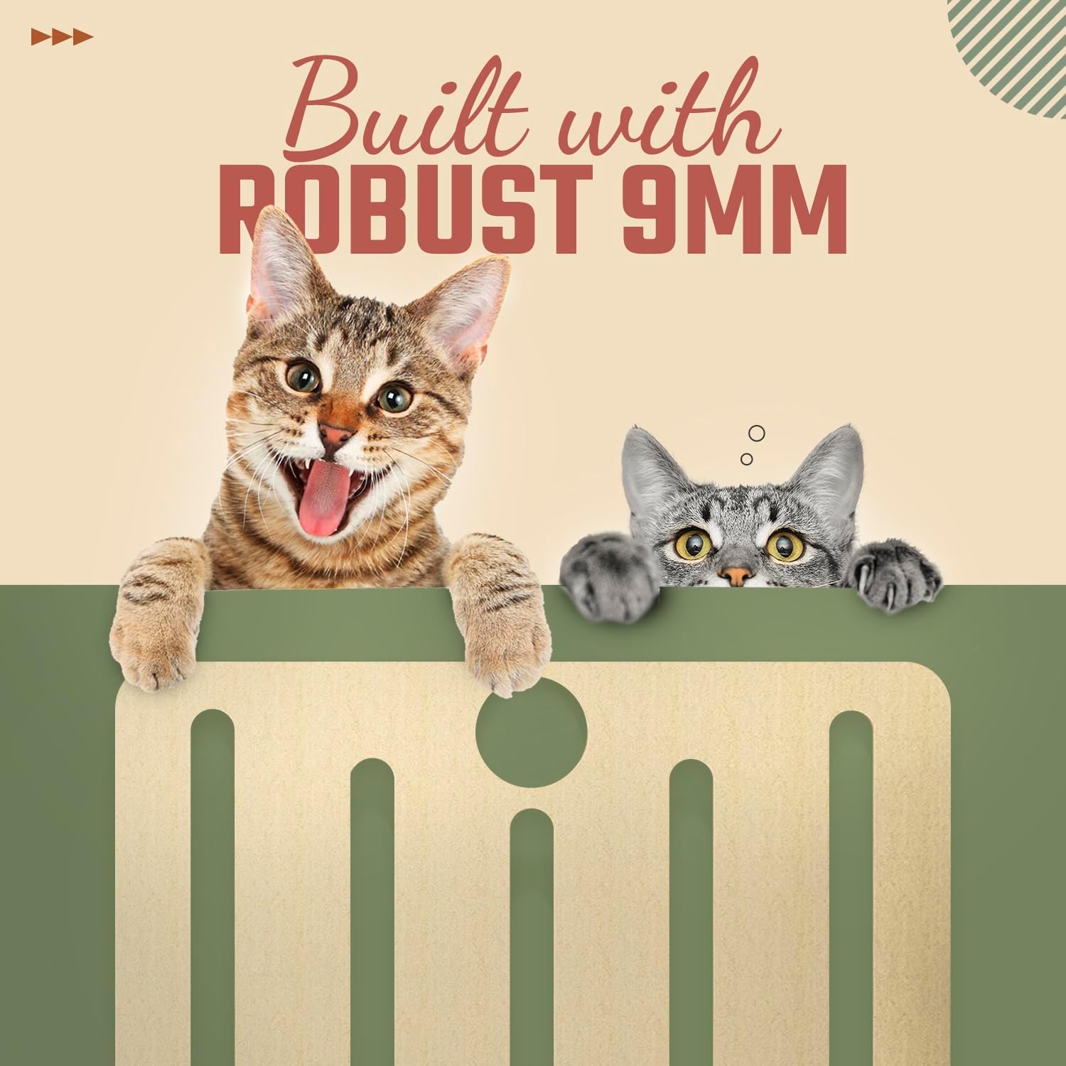 Freestanding Dog Stopper - Wooden Dog Barrier for Home, Stairs, and Doorways - Pet Barrier for Indoor - Wooden Pet Stopper with on Drill Dog Gate