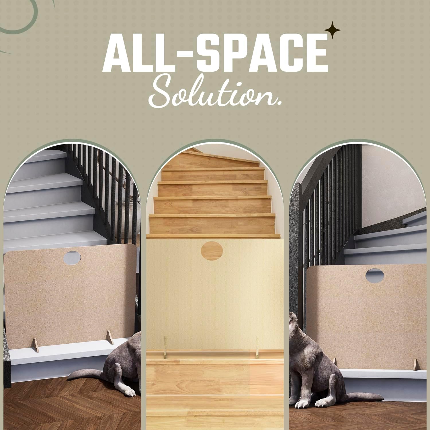 Freestanding Dog Stopper - Wooden Dog Barrier for Home, Stairs, and Doorways