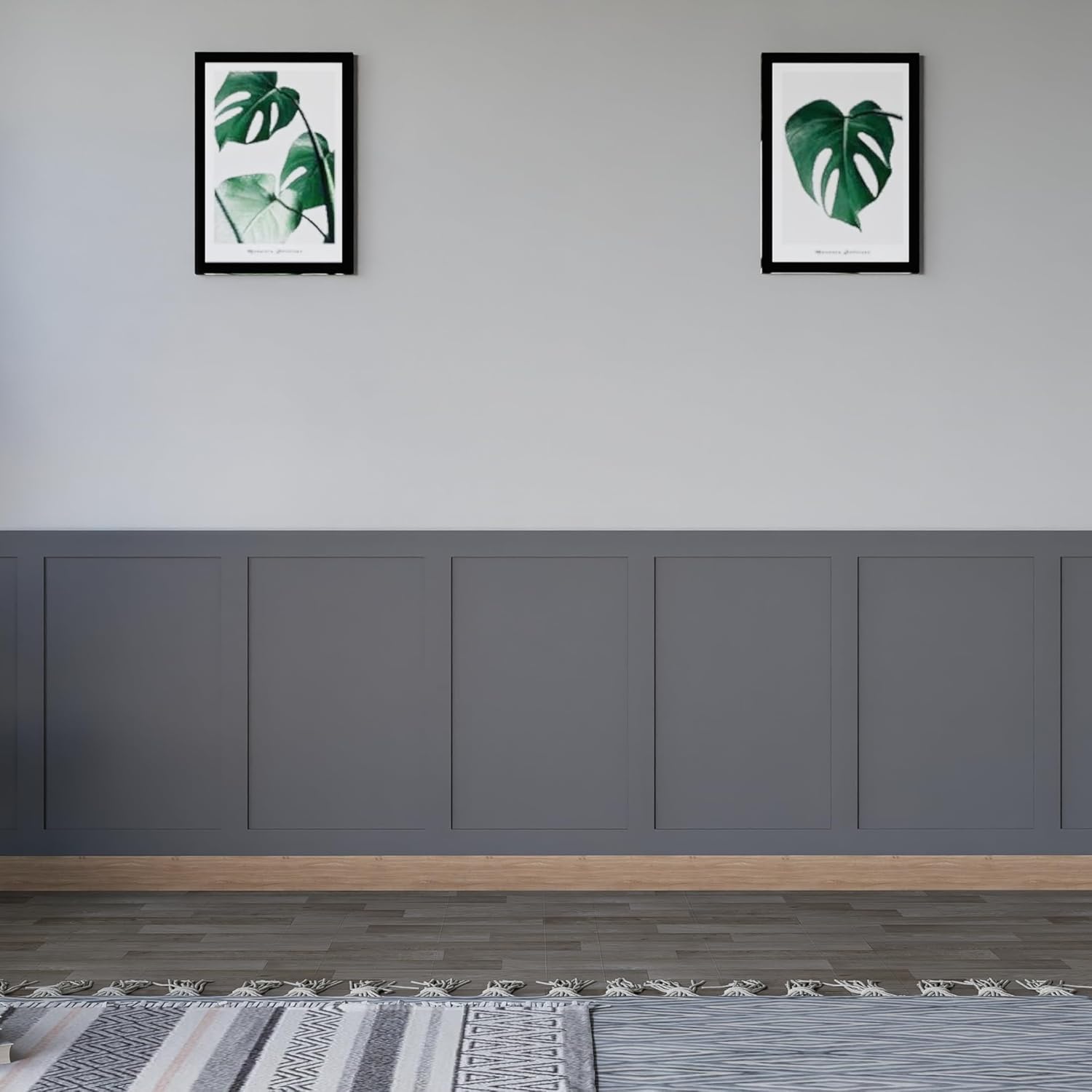 10 PACK Wall Panelling Kit Shaker Style 5PCS 100cm + 5PCS 50cm MDF Slats strips Moisture-Resistant Paintable HDF