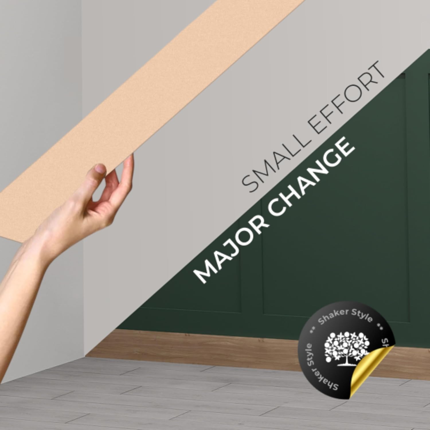 10 PACK Wall Panelling Kit Shaker Style 5PCS 100cm + 5PCS 50cm MDF Slats strips Moisture-Resistant Paintable HDF