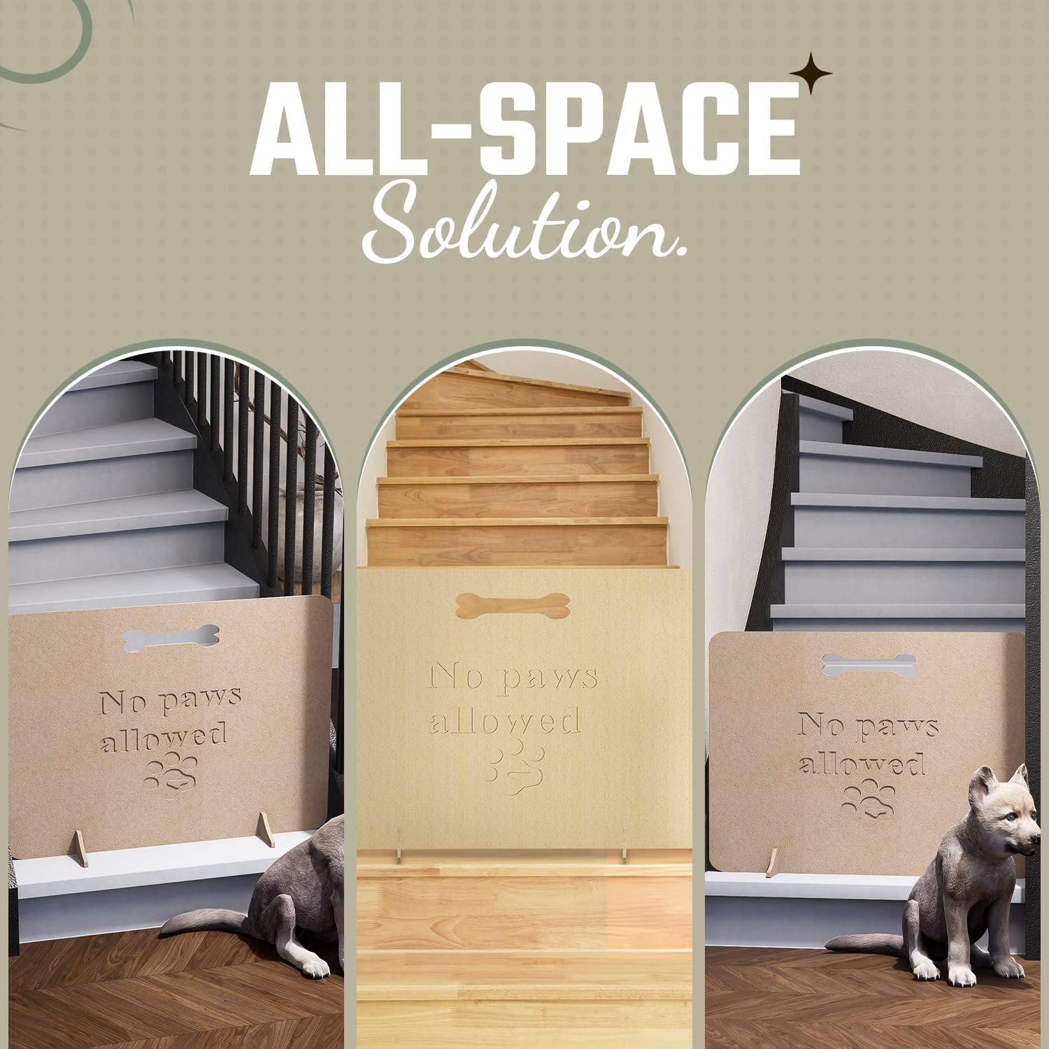 Freestanding Dog Stopper - Wooden Dog Barrier for Home, Stairs, and Doorways - Pet Barrier for Indoor - Wooden Pet Stopper with on Drill Dog Gate