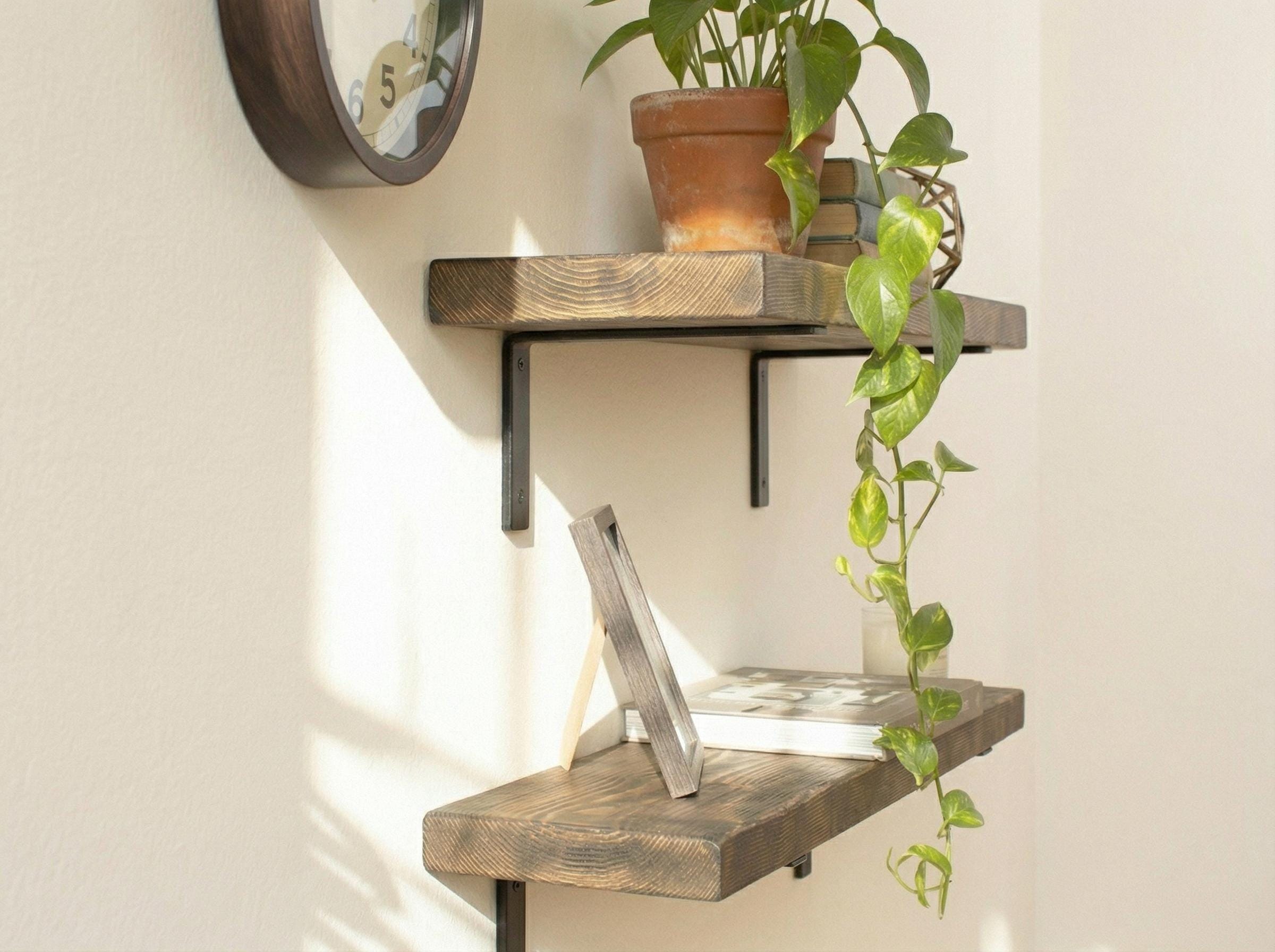 Custom Industrial Floating Shelf | Rustic Farmhouse Wood Wall Shelf