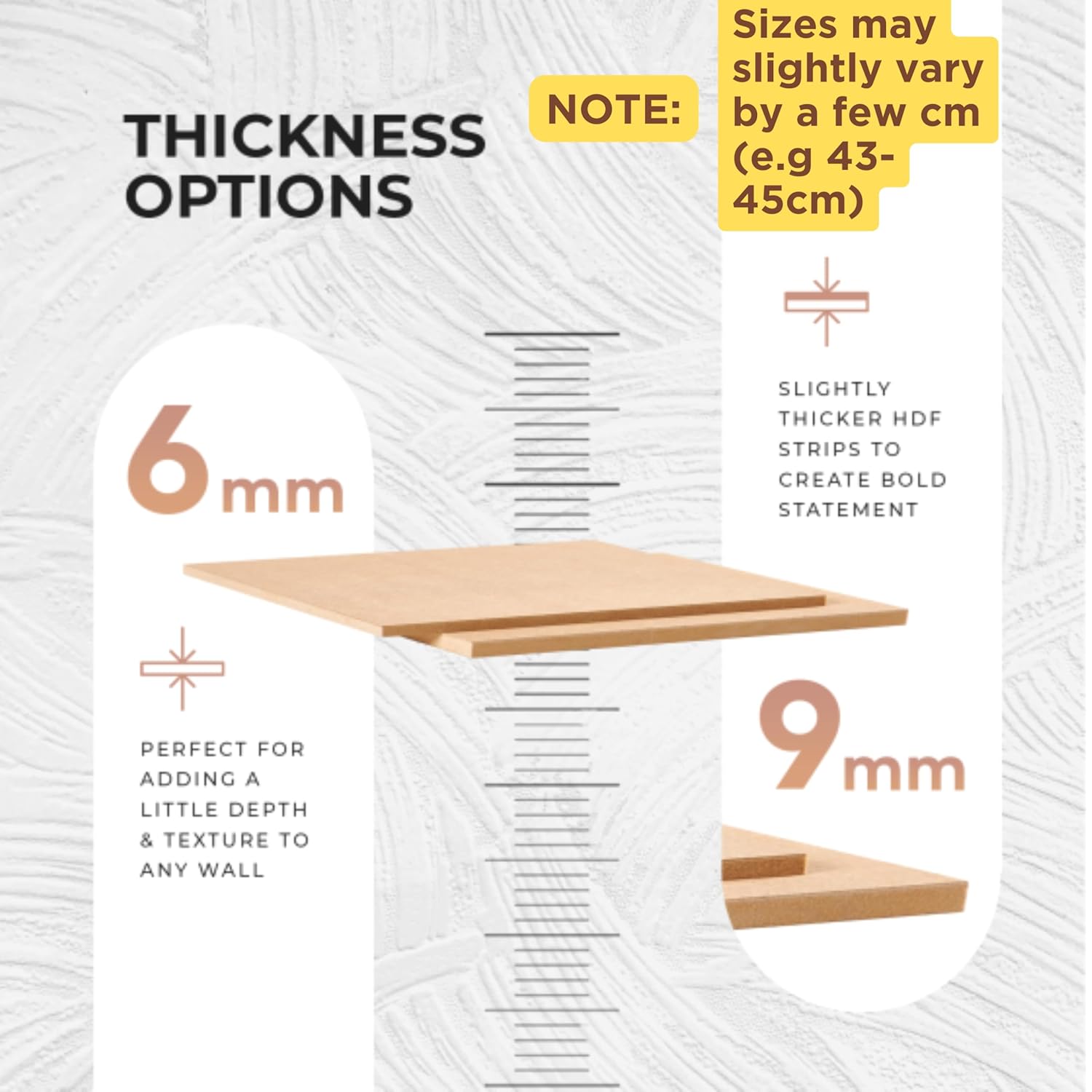 10 PACK Wall Panelling Kit Shaker Style 5PCS 100cm + 5PCS 50cm MDF Slats strips Moisture-Resistant Paintable HDF