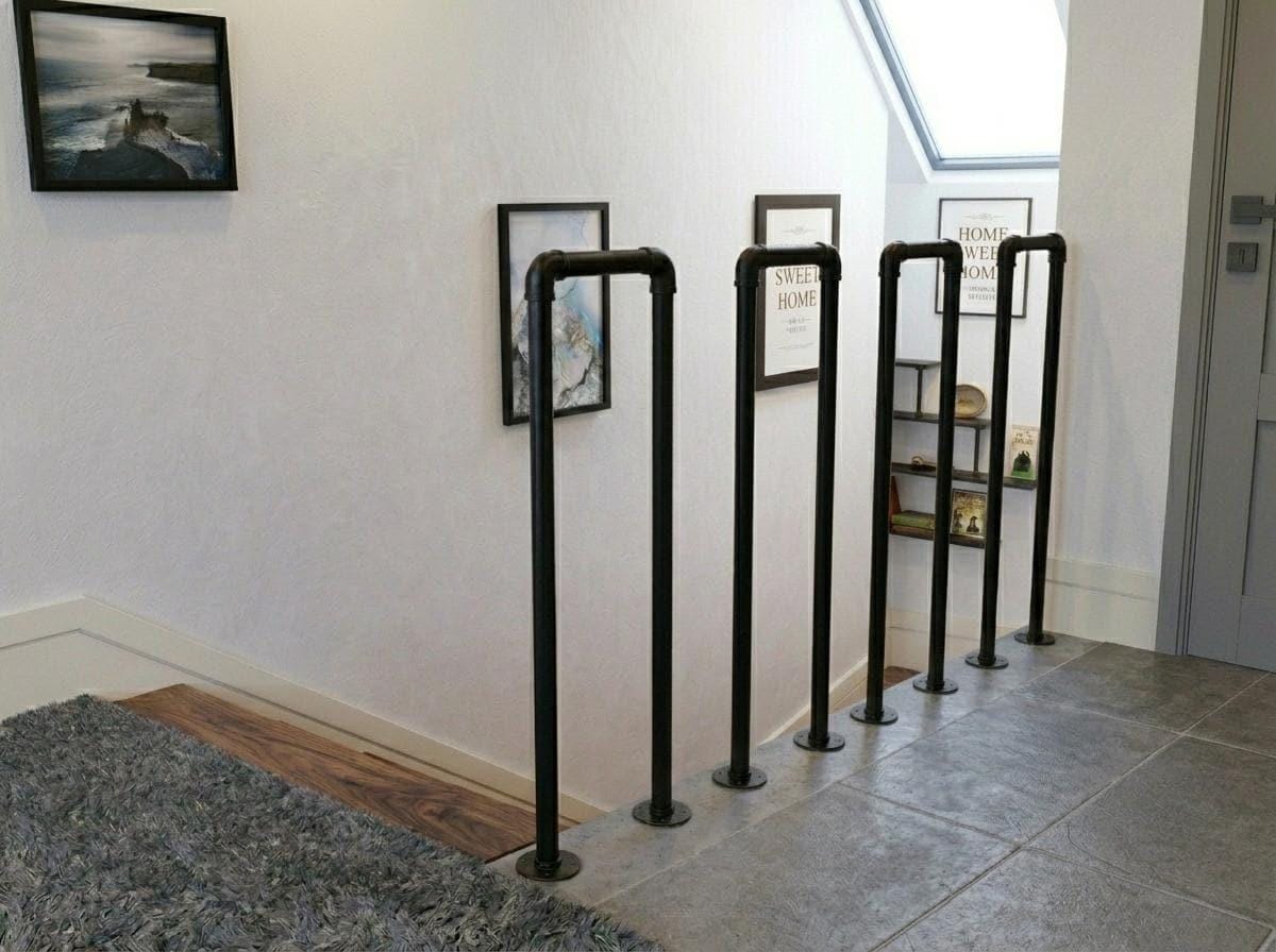 Stair Handrail: Matte Black Grab Bar