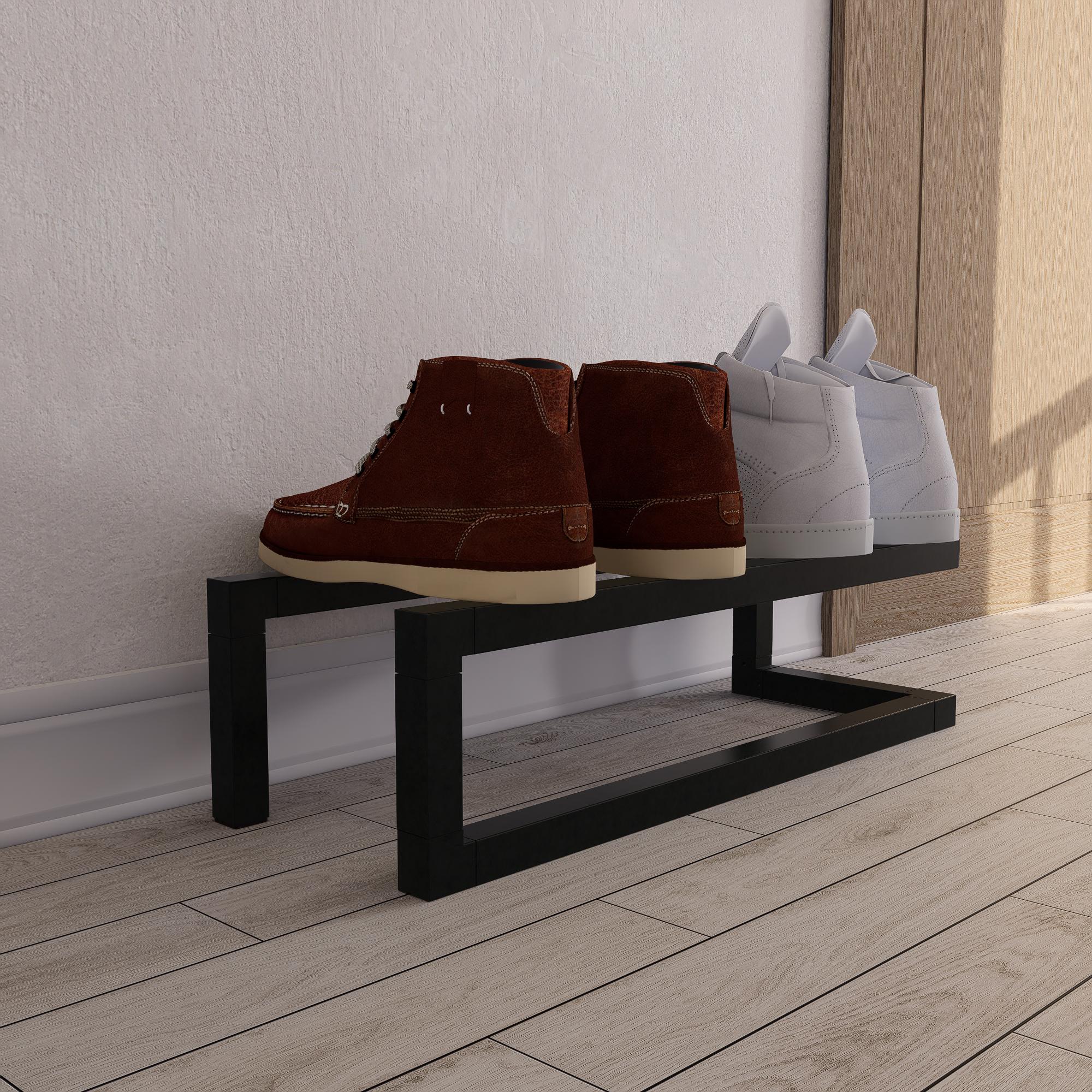 Metal Shoe Rack – Minimalist Steel Sneaker Stand