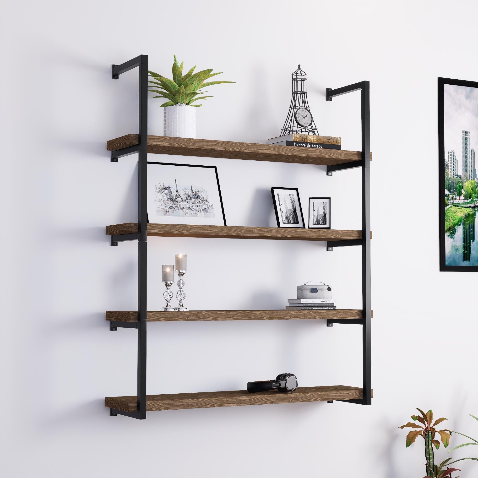 Industrial Multi-Tier Shelf Brackets | Heavy Duty Wall Shelf Supports | Floating Shelving Hardware for Home, Office, Retail Displays