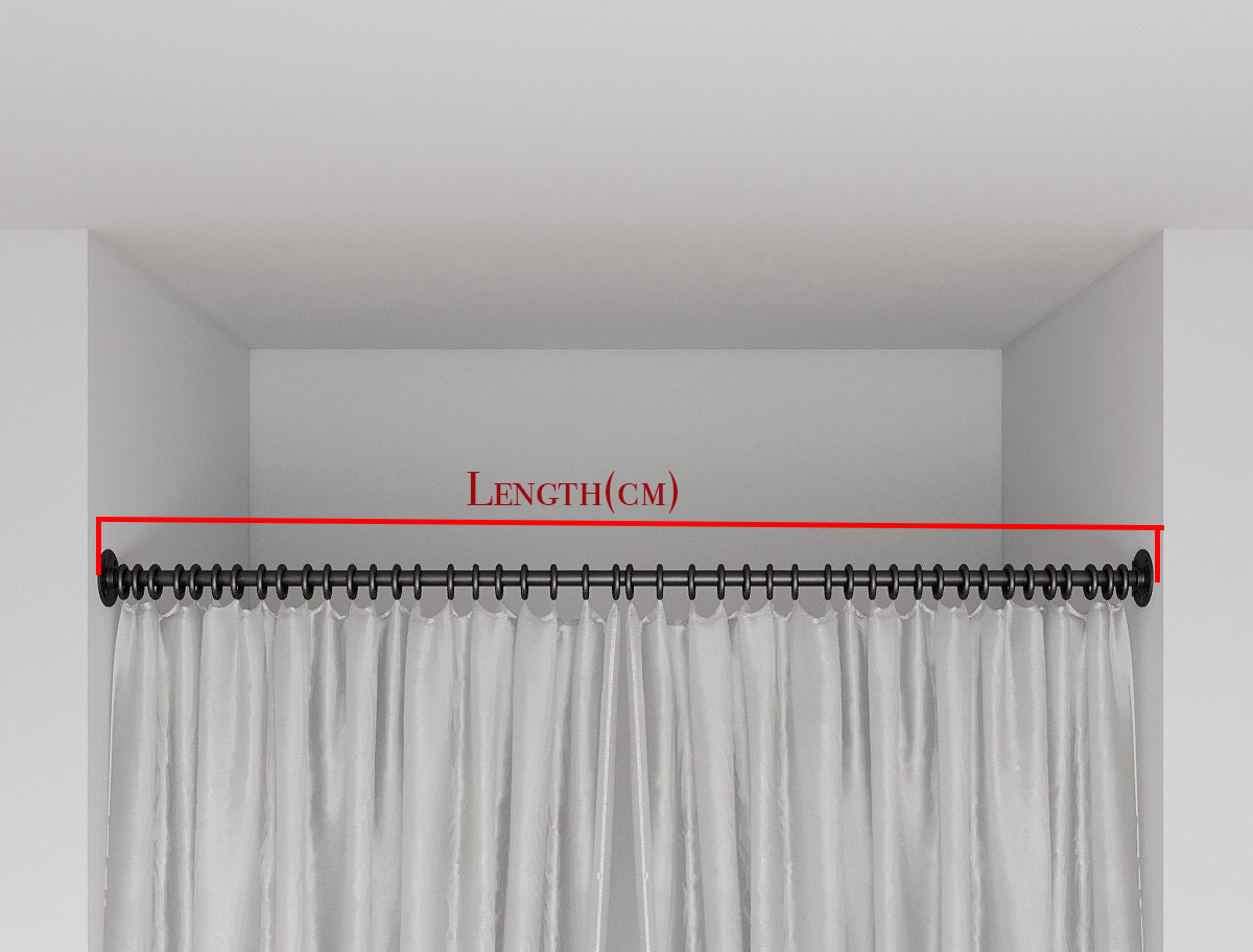 Industrial (Curtain) Rail, a wall-to-wall curtain rail suitable for Pax closet clothes rail.