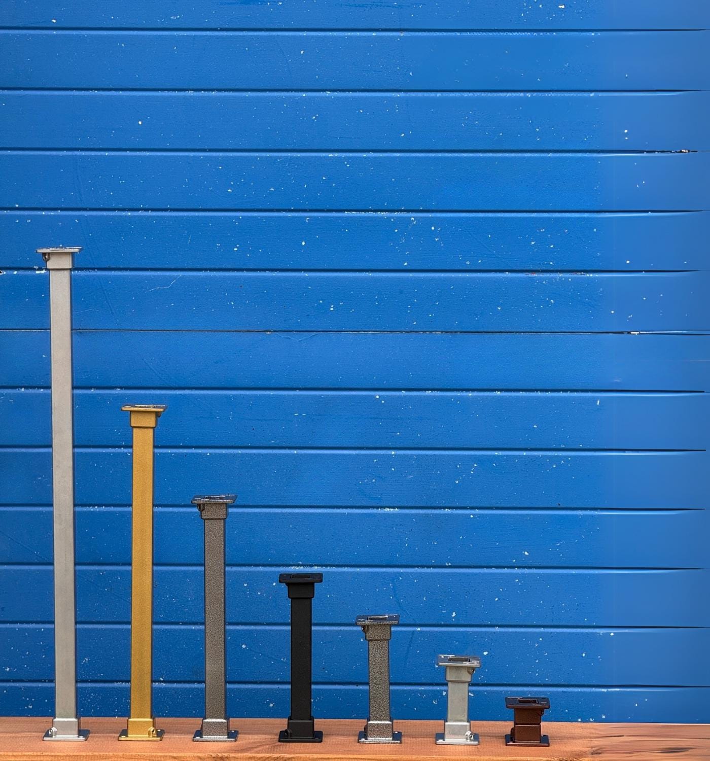 Single Metal Table Legs – Straight Square Tube with Mounting Flange Any Size