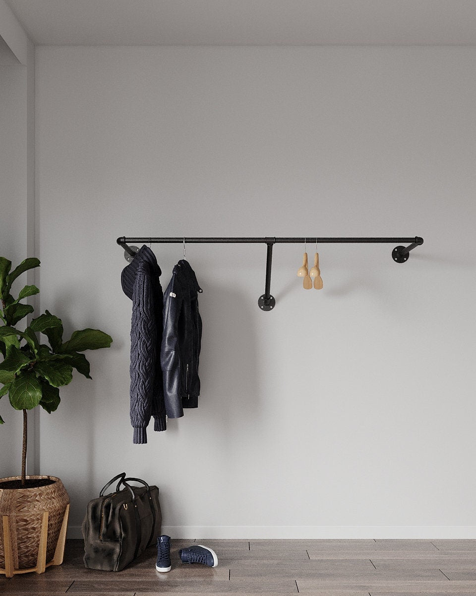 Pipe Wall Mounted Clothes Rack