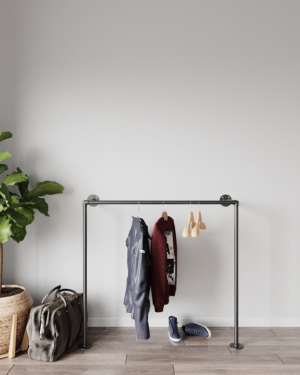"Argus Clothes Rack, a versatile and retro clothes rack and coat hanger, suitable for wall or floor mounting."