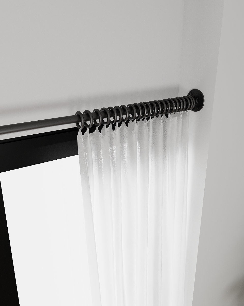 Industrial (Curtain) Rail, a wall-to-wall curtain rail suitable for Pax closet clothes rail.