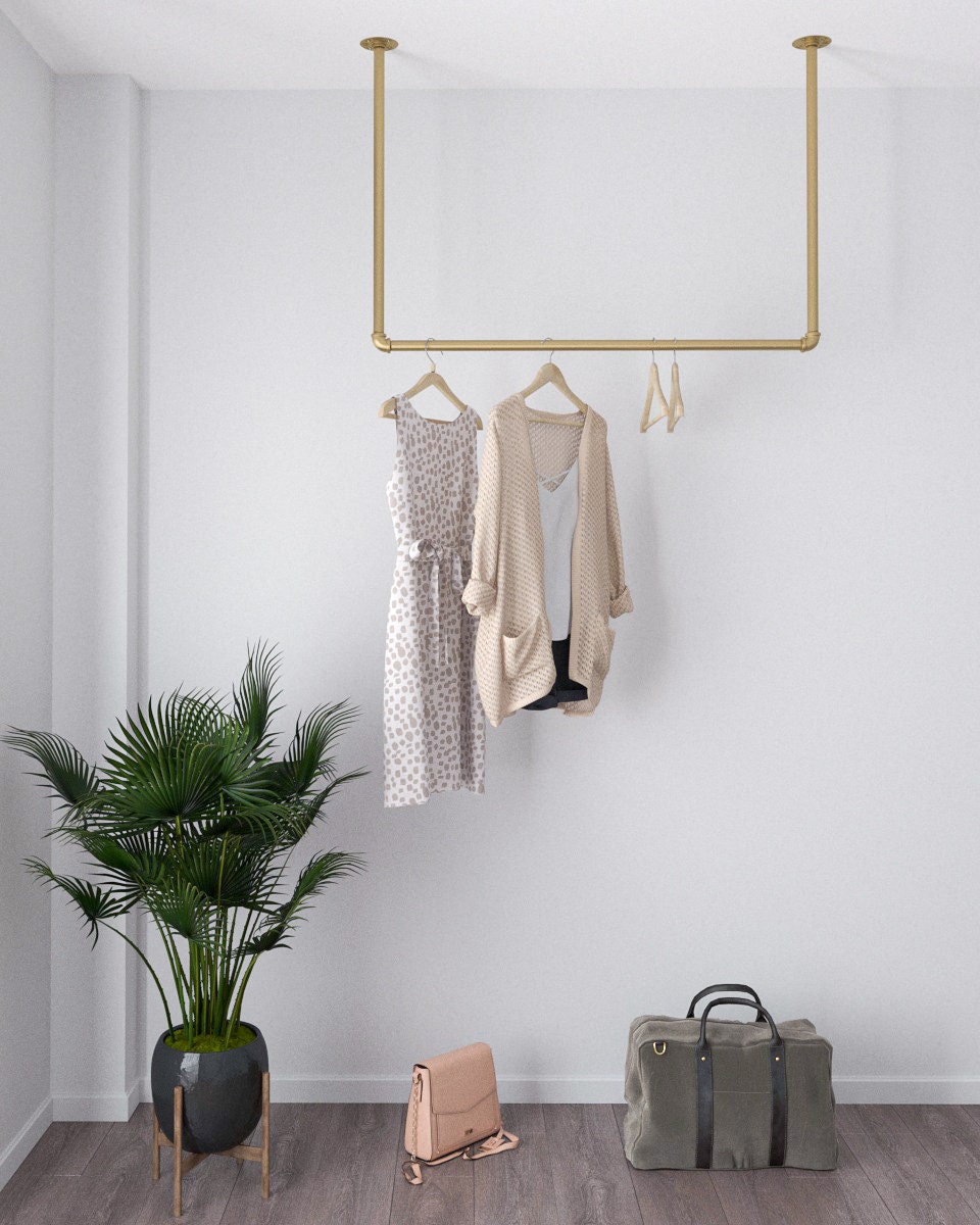 Zest Golden Ceiling Clothes Rack