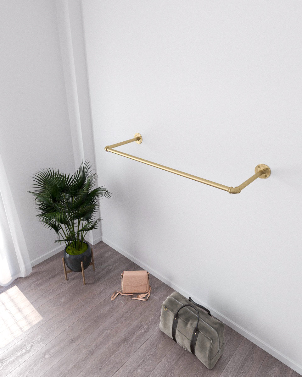 Yanick Gold Wall Mounted Clothes Rail