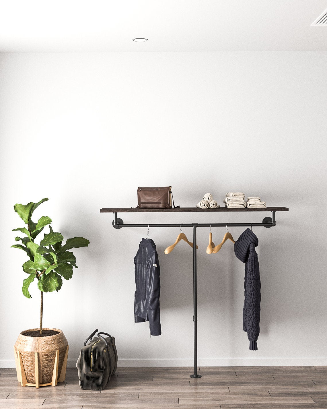 Aylor Clothes Rail - Sturdy Clothes Racking & Shelving Storage Solution in Raw Grey