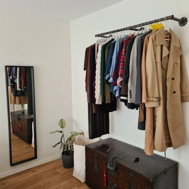 Peem Space Saver Wall-Mounted Clothes Rail – Industrial Maestro