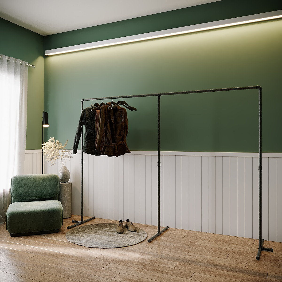 Freestanding Clothes Rail Stylish Versatile Clothing Storage