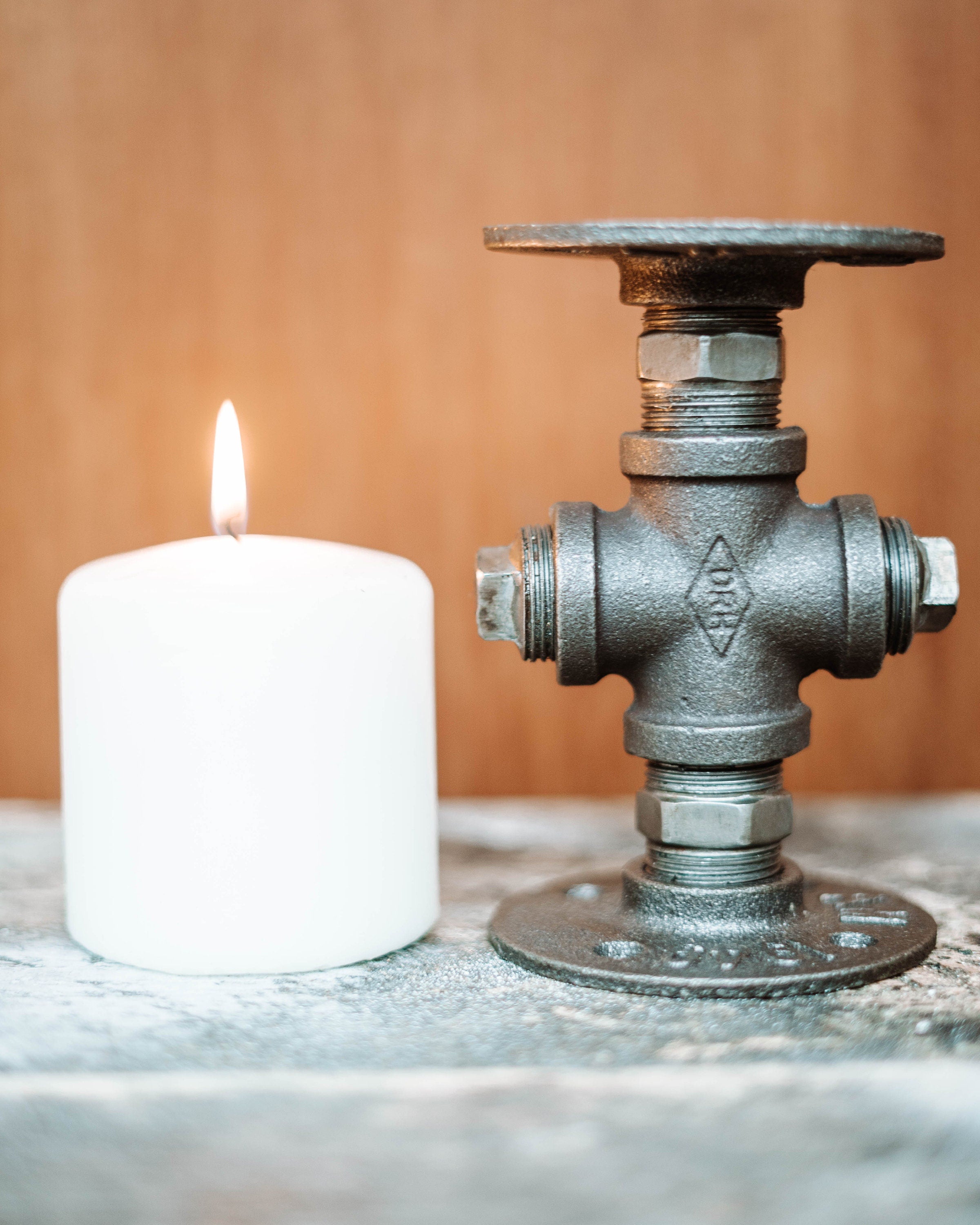 Candle Holder with a candle plate, showcasing its elegant and sophisticated design.