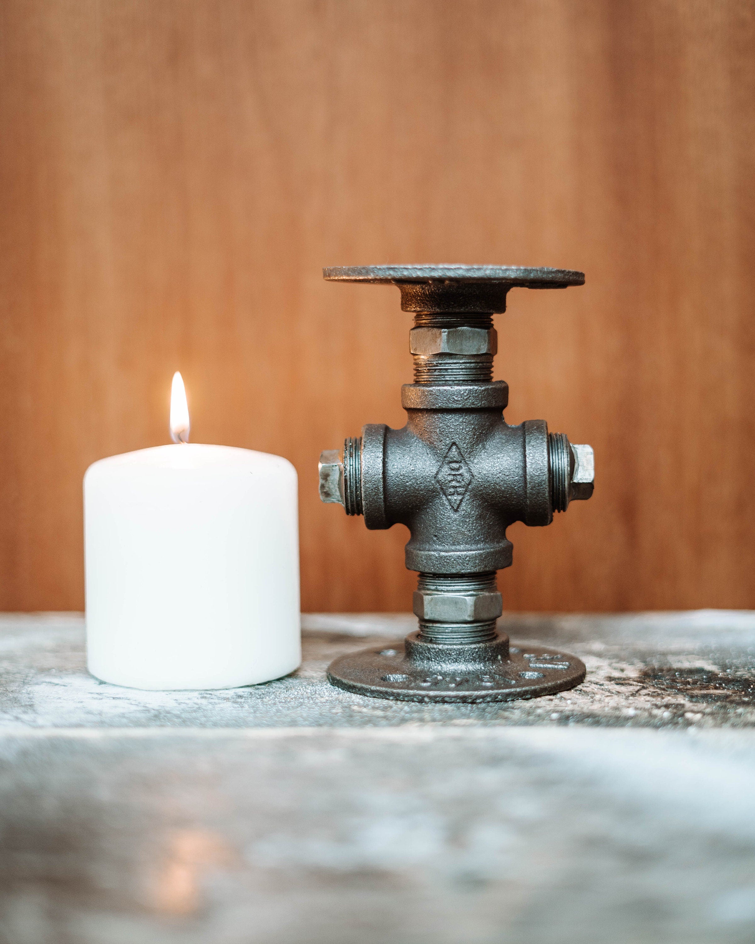Candle Holder with a candle plate, showcasing its elegant and sophisticated design.