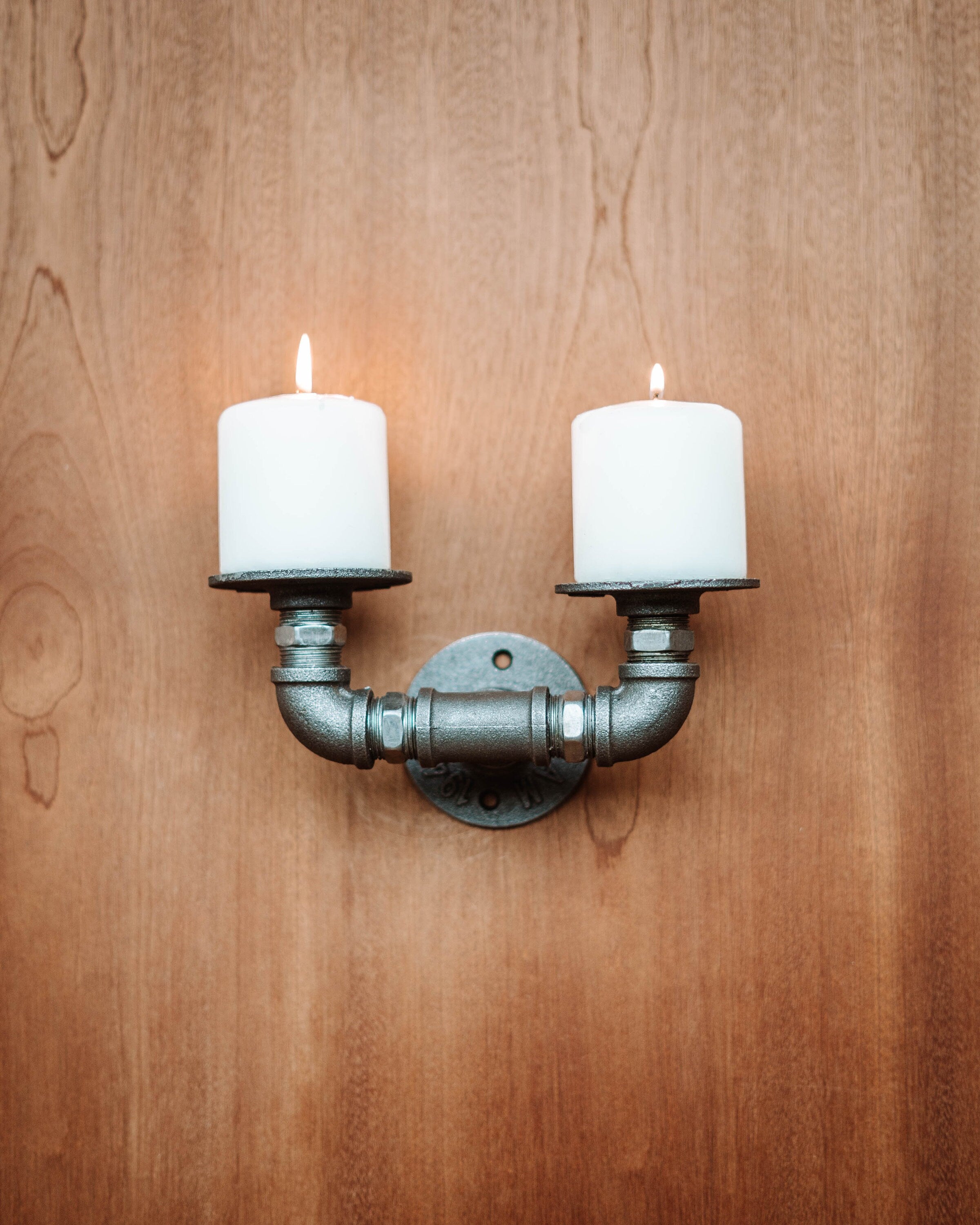 Pipe Wall Mounted Candle Holder