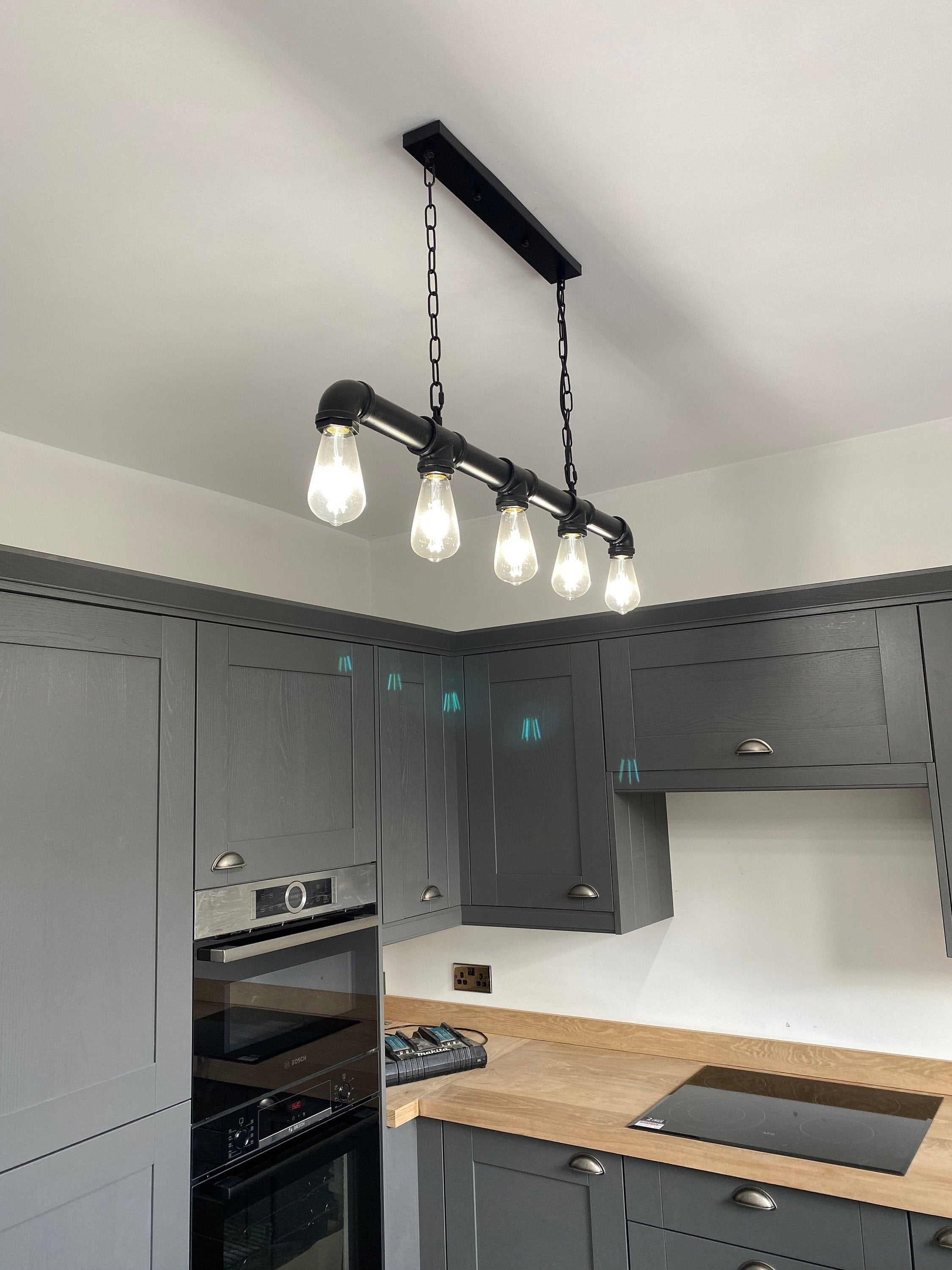 Industrial Steampunk Ceiling Pendant Lamp 5 Lights Metal Water Pipe chandelier