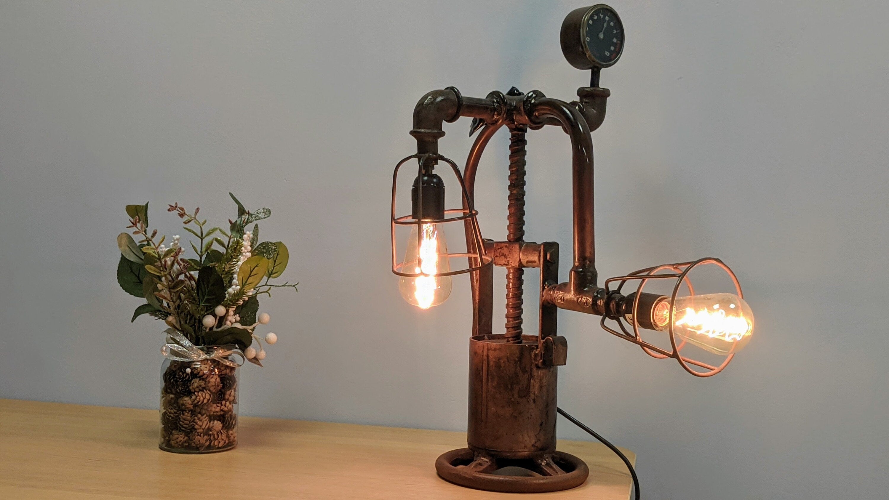 Side Table Lamp with industrial flair, perfect as a stylish table light