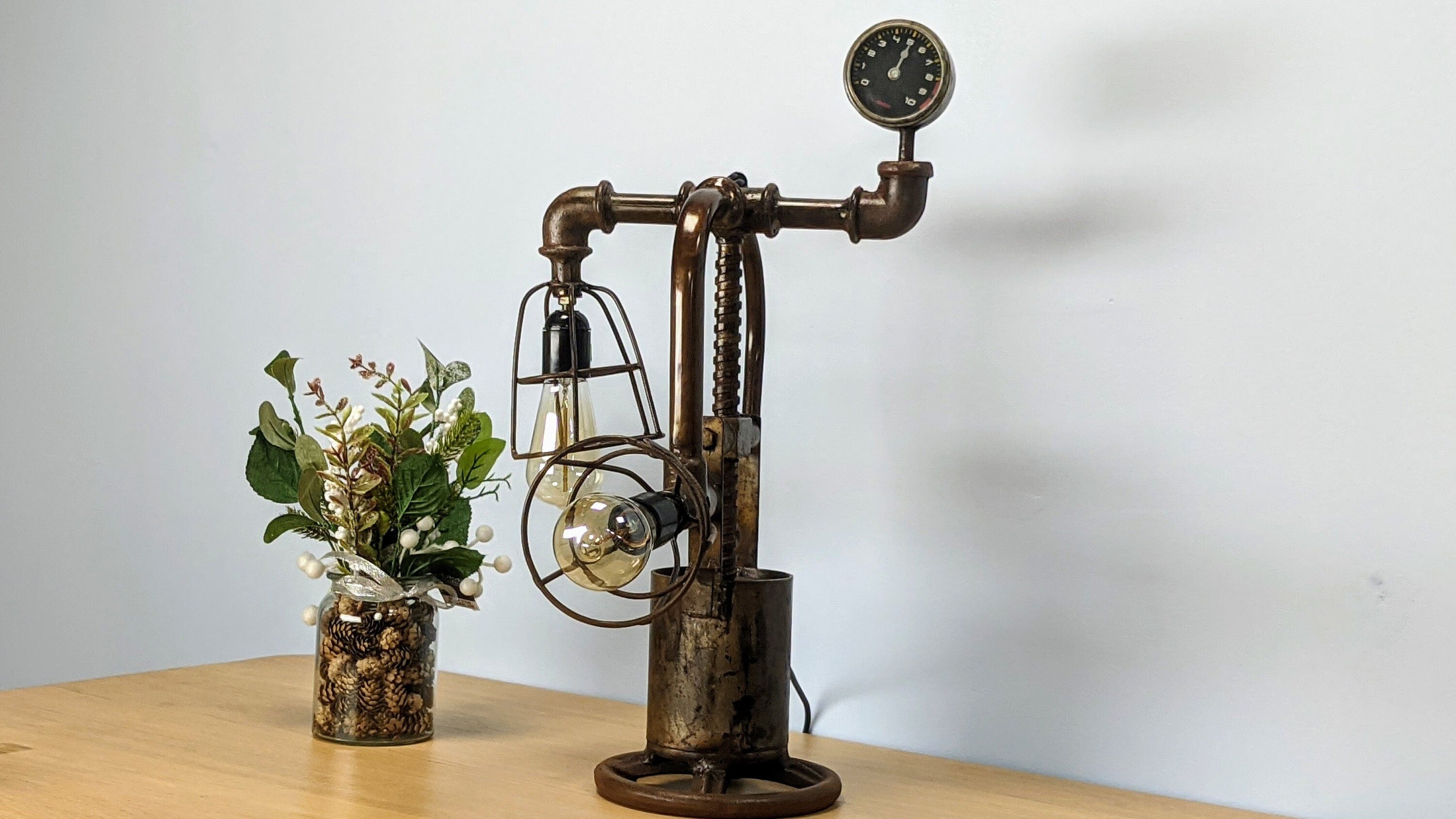 Side Table Lamp with industrial flair, perfect as a stylish table light