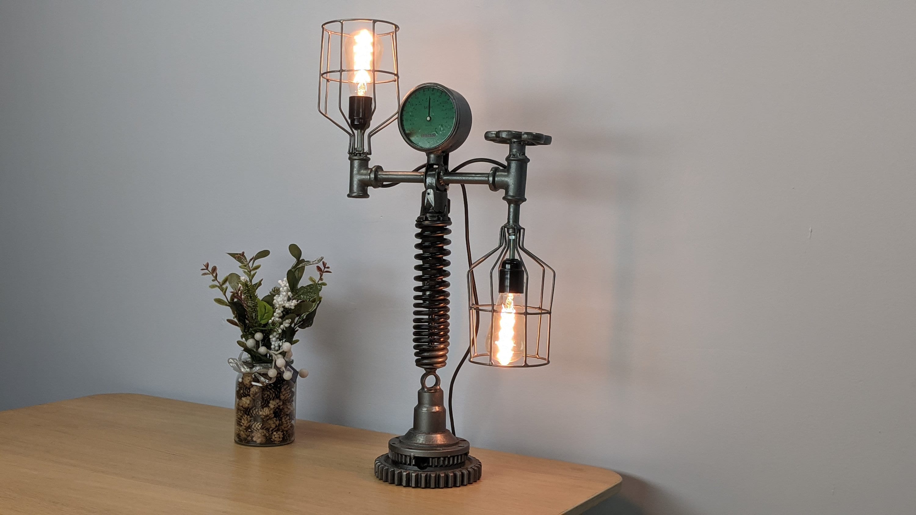 Chic Industrial Side Table Lamp, perfect as a versatile table light