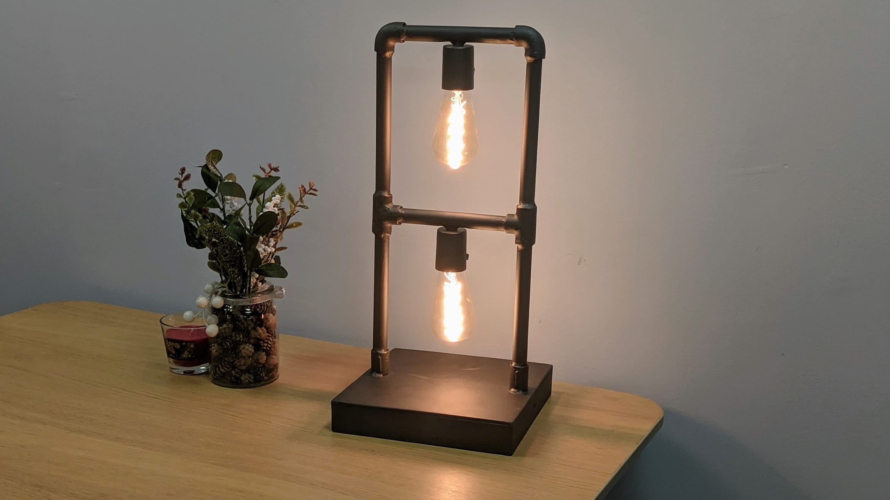 Side Table Lamp with industrial flair, perfect as a stylish table light.