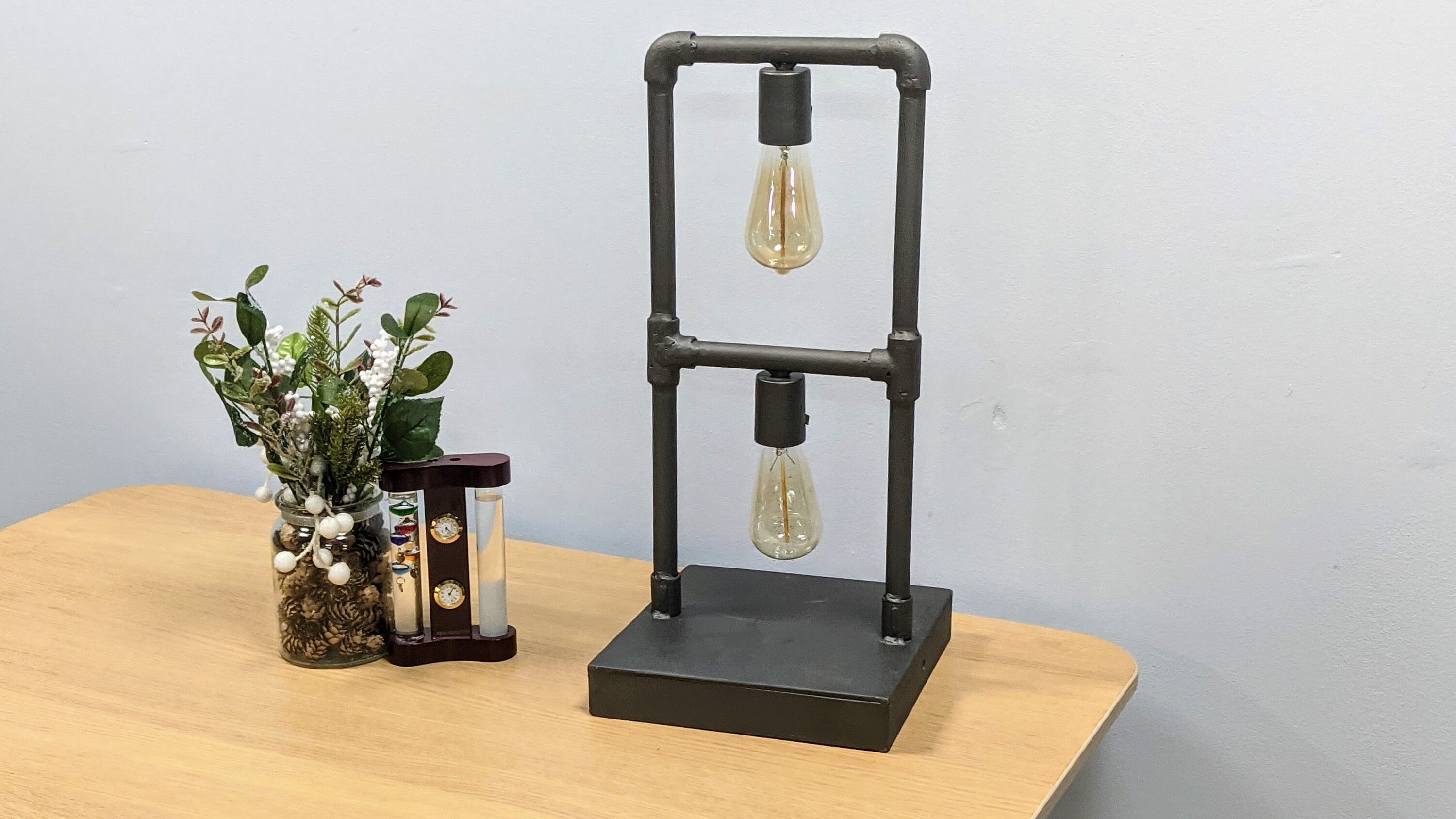 Side Table Lamp with industrial flair, perfect as a stylish table light.