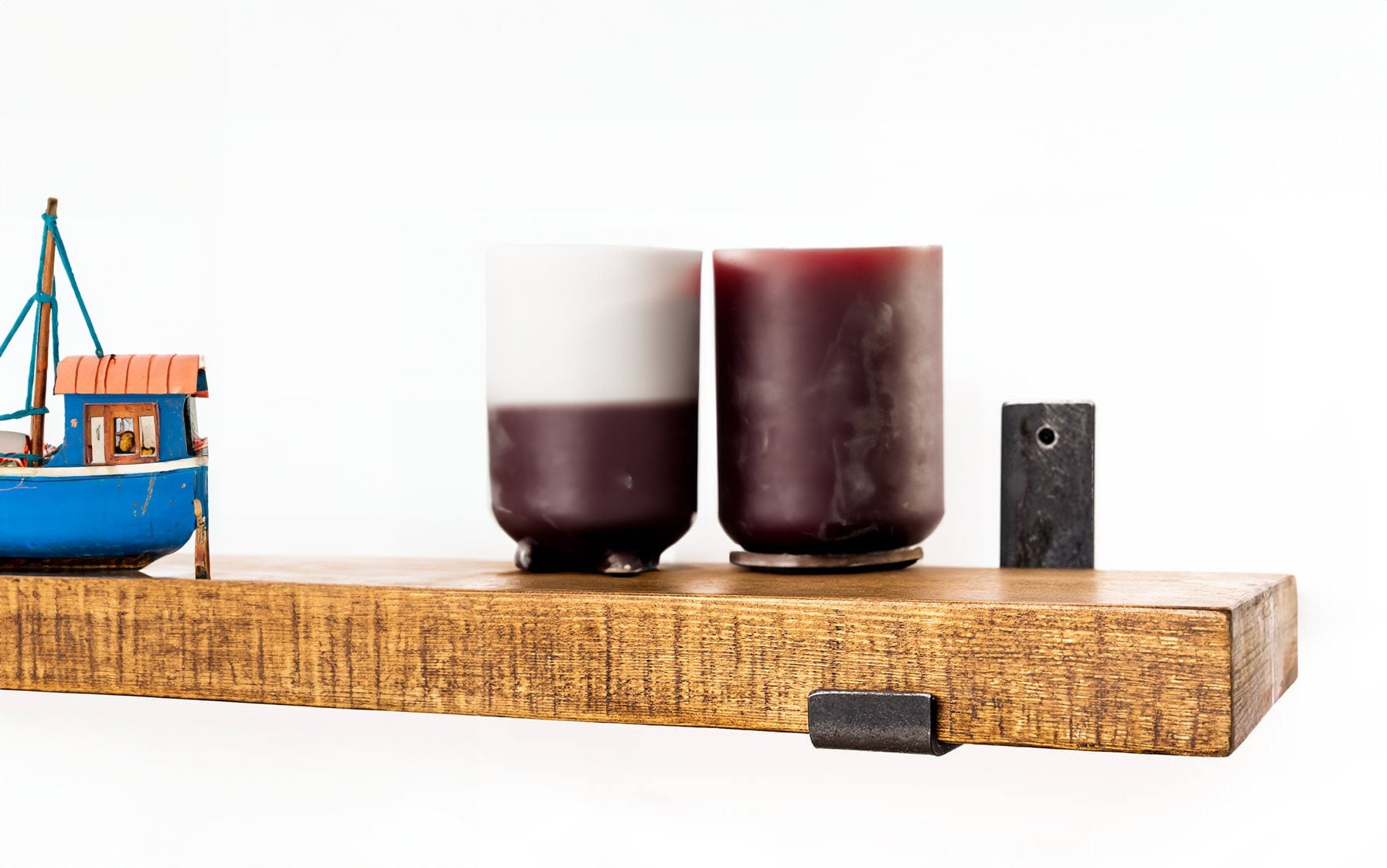 Sleek Chunky Wall Shelves with shelf brackets, highlighting a minimalist design