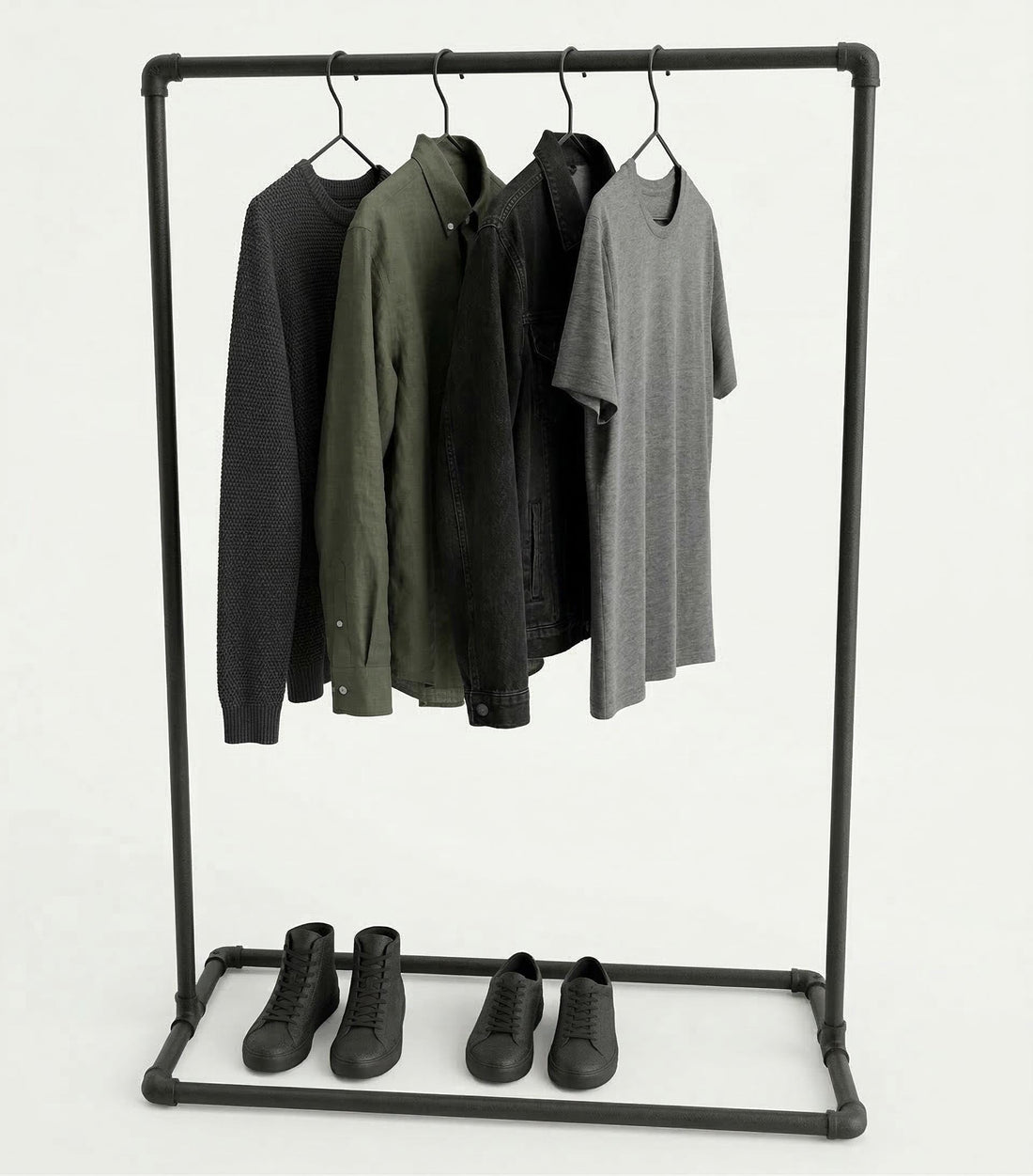 Freestanding Pipe Clothes Rail – Malleable Iron