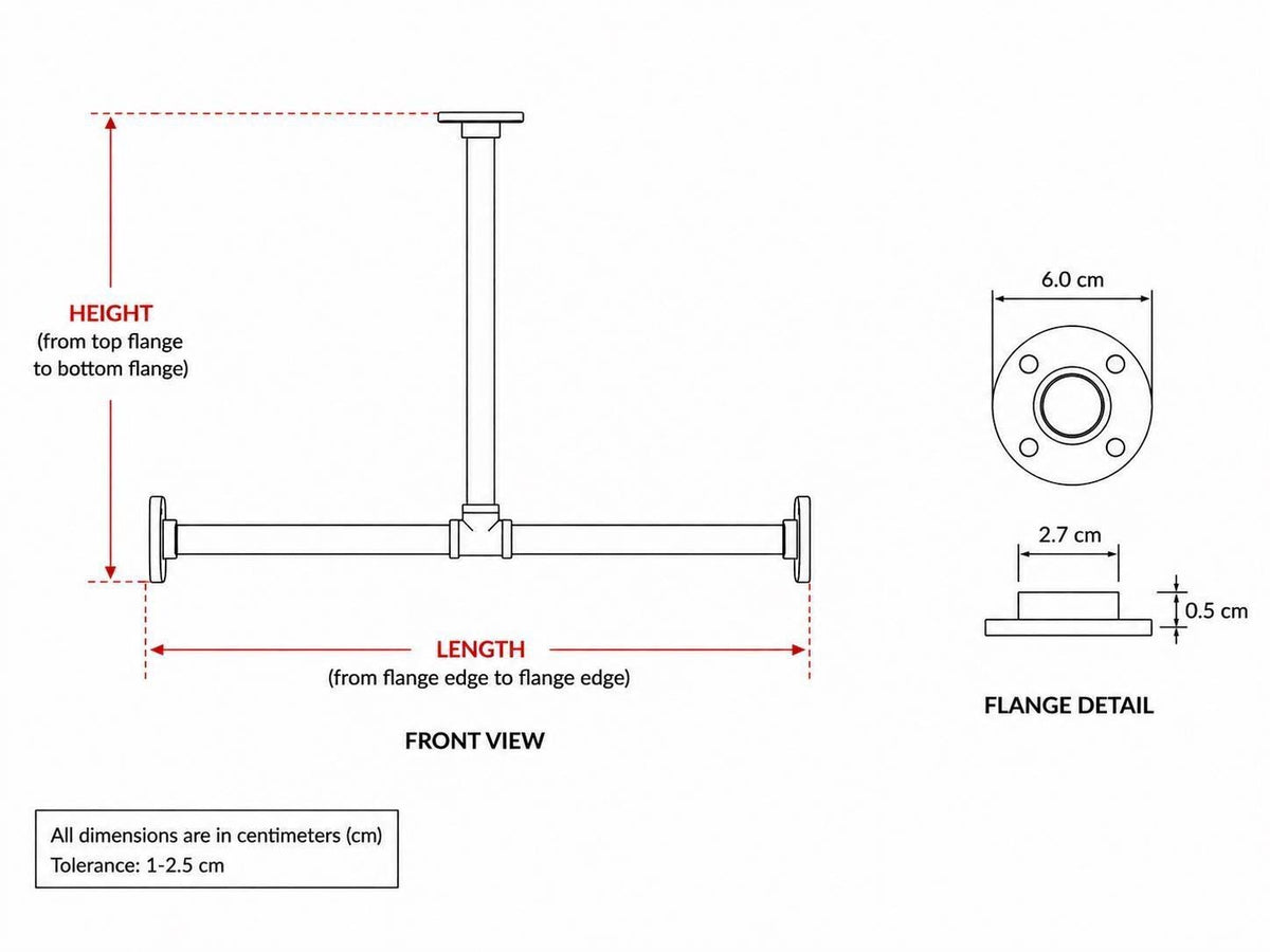 Industrial Pipe Clothing Rack – Wall to Wall & Ceiling