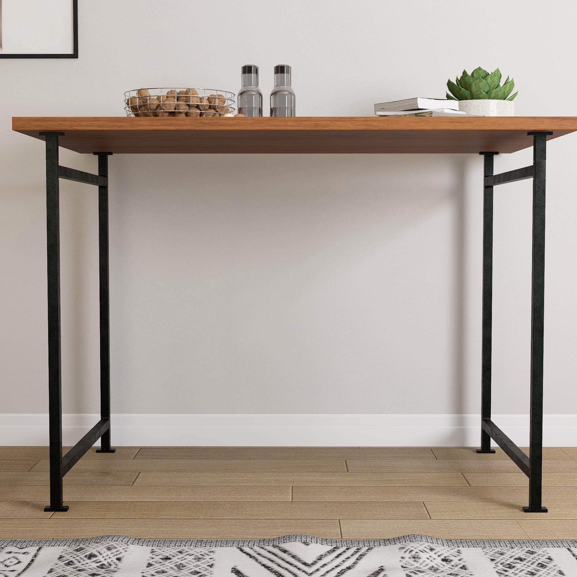 Metal Table Base for Dining  Console Tabletop Heavy Duty Rectangular Steel Legs Frame for Modern Furniture, Detachable, Wood Not Included