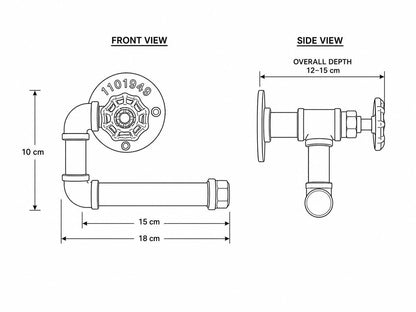 Industrial Black Cast Iron Pipe Wall-Mounted Toilet Paper Holder Paper holder toilet paper RollDock