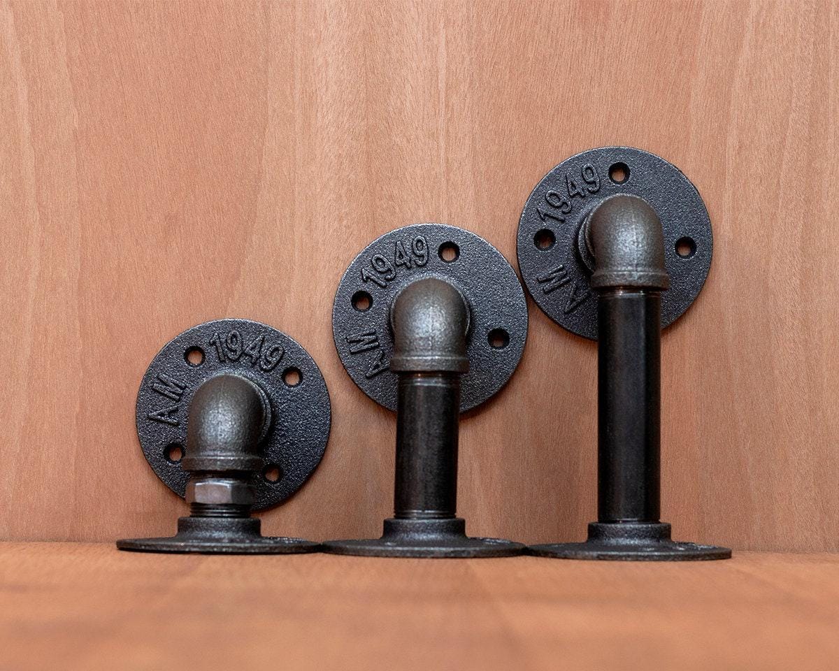 Pair Industrial Pipe Shelf Brackets – UK Made