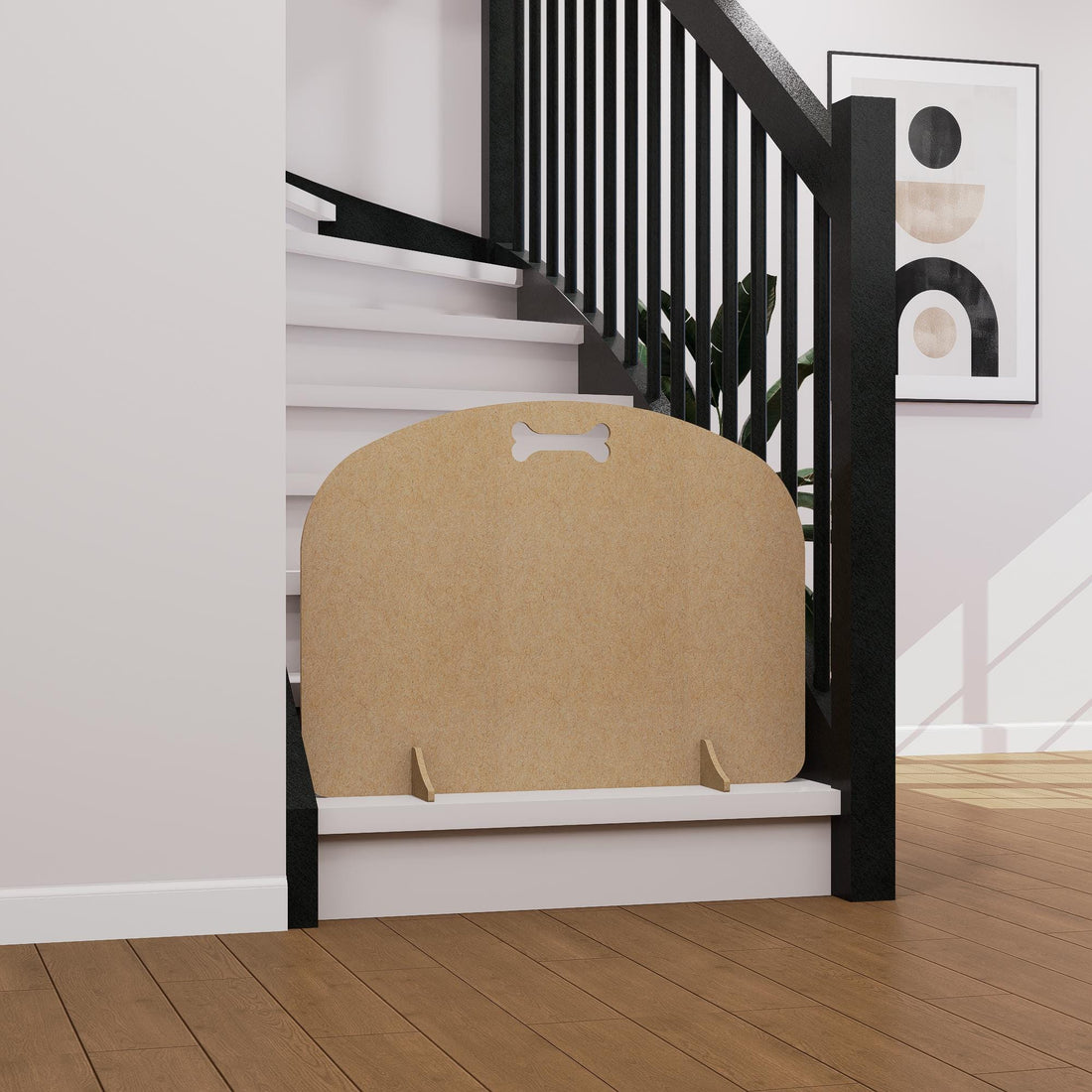 Dog Stopper Barrier – Lightweight Freestanding Pet Gate with Curved Top Design, Doorways, Stairs, Hallways