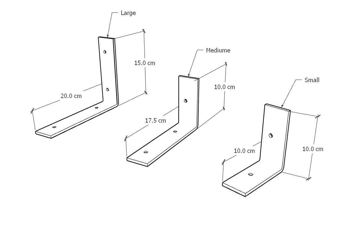 Pair of Heavy Duty Steel Shelf Brackets: Sturdy DIY Wall Mount Supports