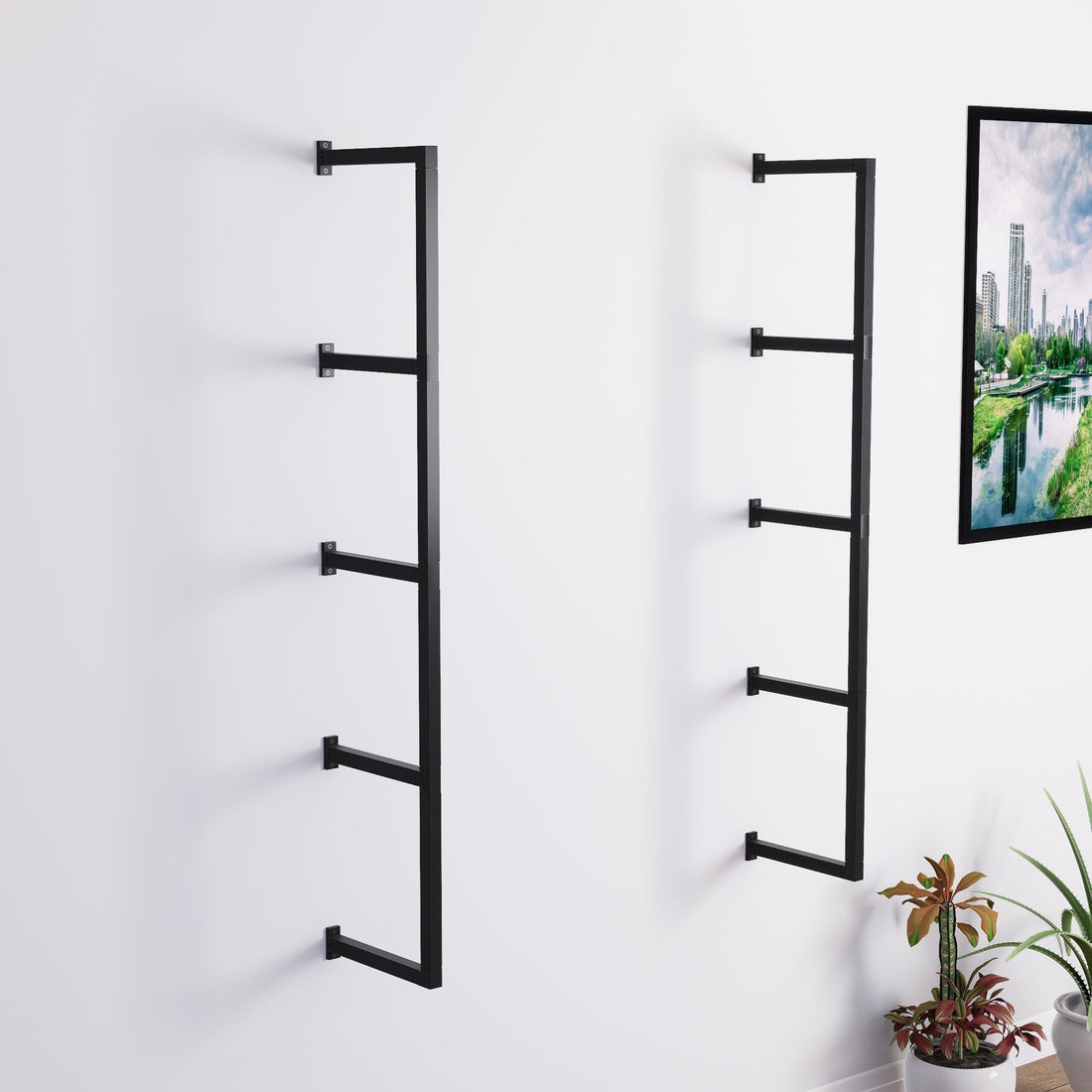 Industrial Multi-Tier Shelf Brackets | Heavy Duty Wall Shelf Supports | Floating Shelving Hardware for Home, Office, Retail Displays