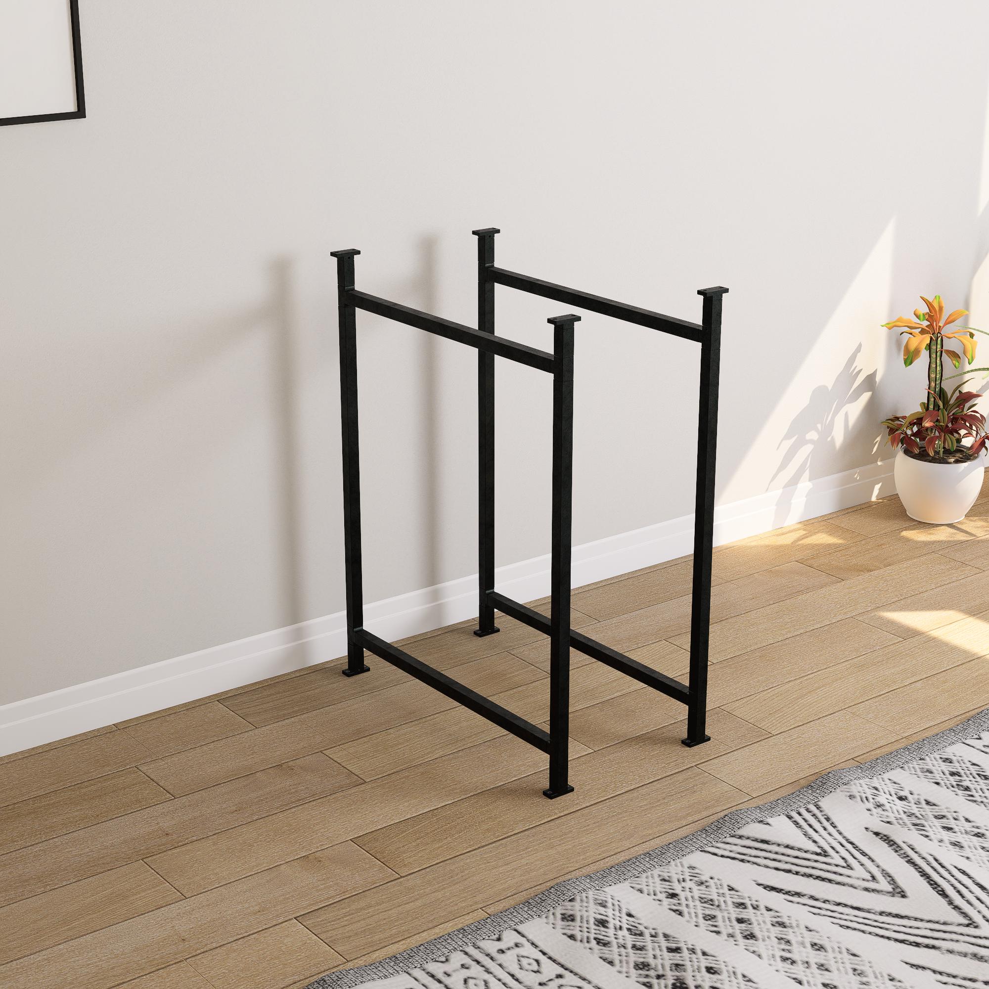 Metal Table Base for Dining  Console Tabletop Heavy Duty Rectangular Steel Legs Frame for Modern Furniture, Detachable, Wood Not Included