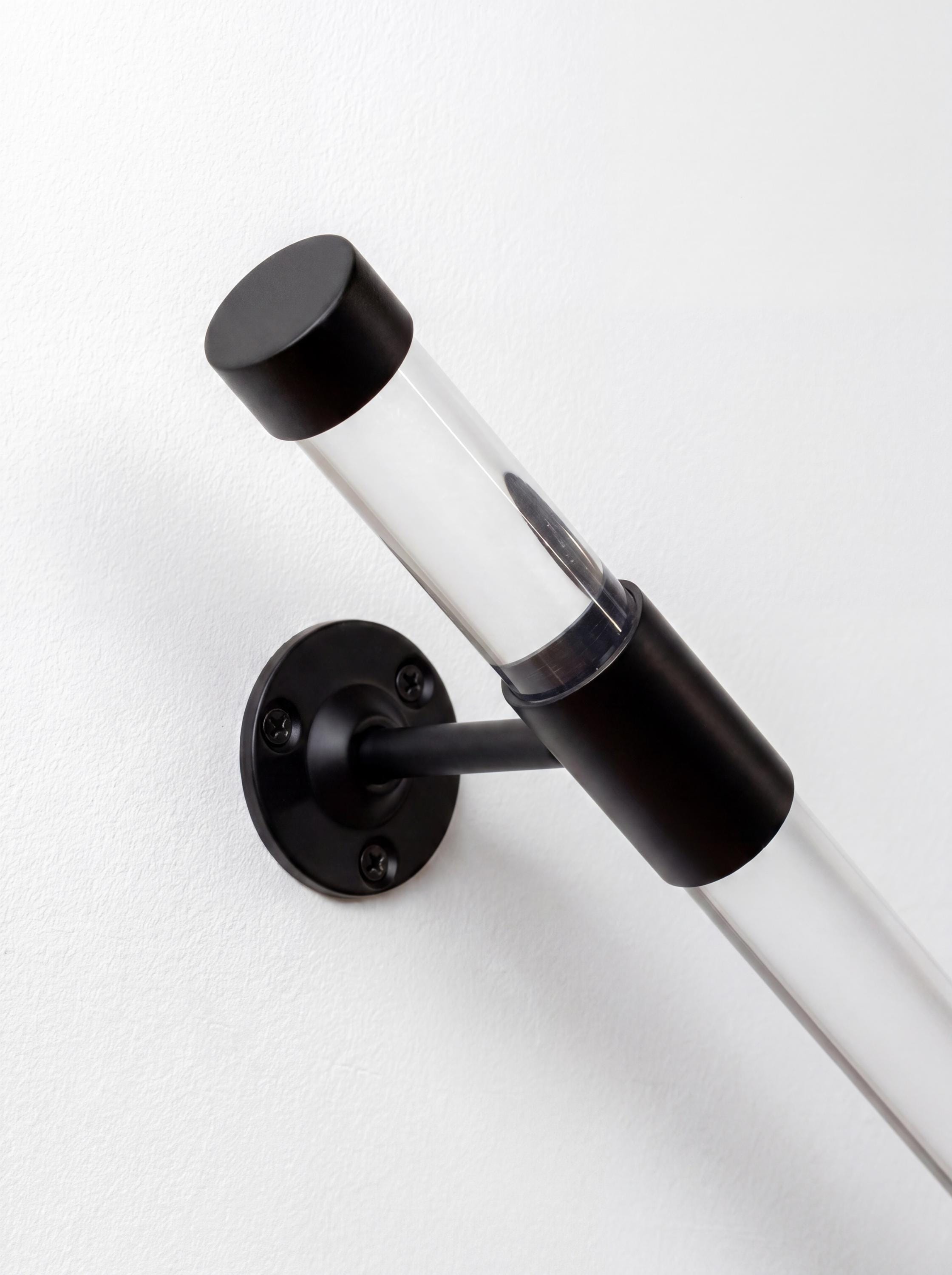 Custom Lucite Handrail Kit | Modern Clear Acrylic Stair Rail for Loft, Office, DIY Stairs