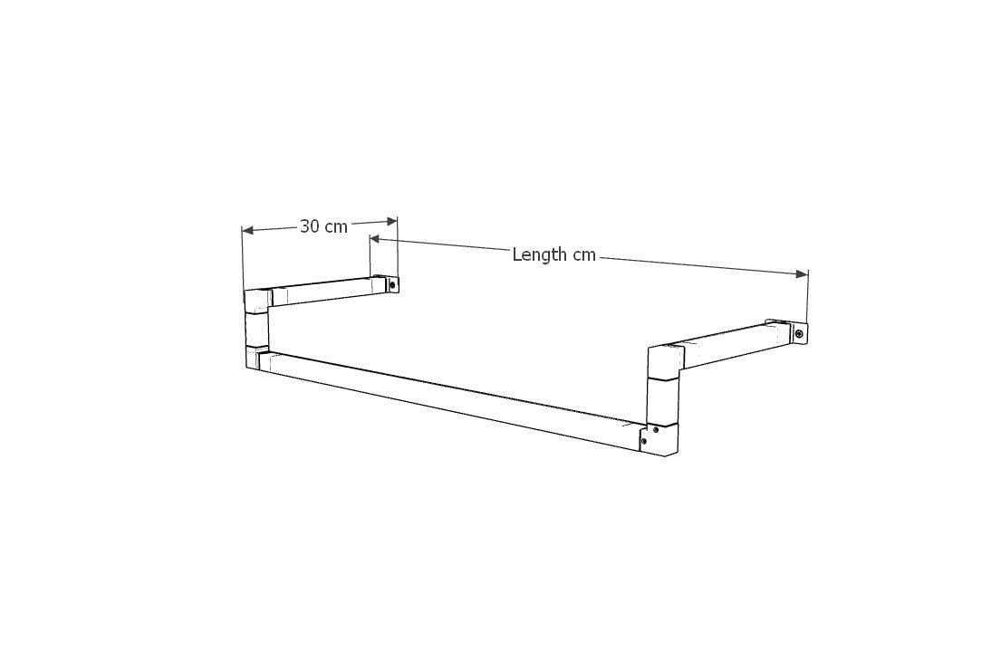 Wall Mounted Clothes Rack with Shelf: Industrial Metal &amp; Wood Hanging Rail