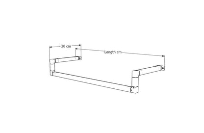 Wall Mounted Clothes Rack with Shelf: Industrial Metal &amp; Wood Hanging Rail