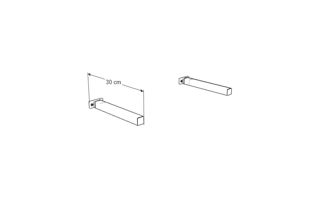Minimalist Shelf Brackets – 2 Square Steel Piping Brackets – Industrial Wall Mount – Heavy-Duty Shelf Support - Shelf Not Included