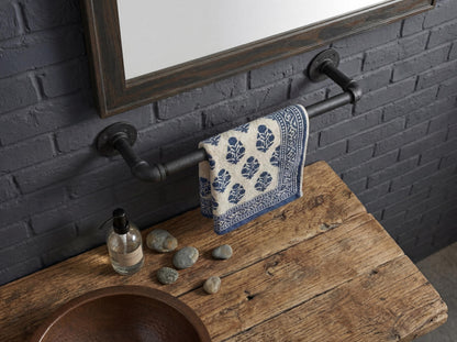 Farmhouse Hand Towel Rail  Industrial Pipe Towel Bar - Custom Length Rustic Bathroom Decor - Black Iron Kitchen Pot Rack